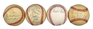 Lot of (4) Signed Baseballs Personalized "To Dom" - Sandy Koufax, Pee Wee Reese, Wayne Gretzky, and Bill Murray